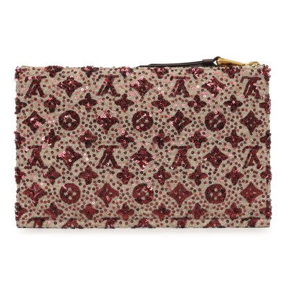 Exclusive Louis Vuitton Bordeaux Sequin Monogram Sunshine Express Pochette — Side View