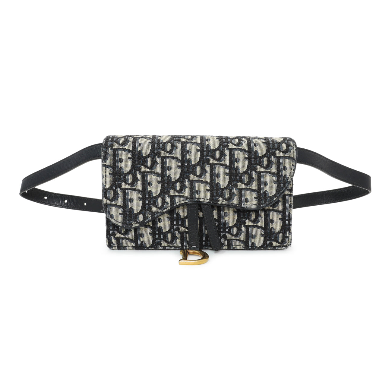 Exclusive Christian Dior Oblique Saddle Belt Bag — Front View
