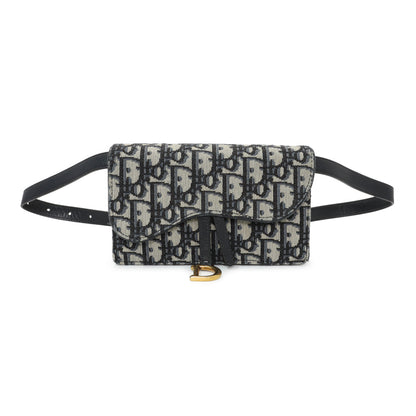 Exclusive Christian Dior Oblique Saddle Belt Bag — Front View