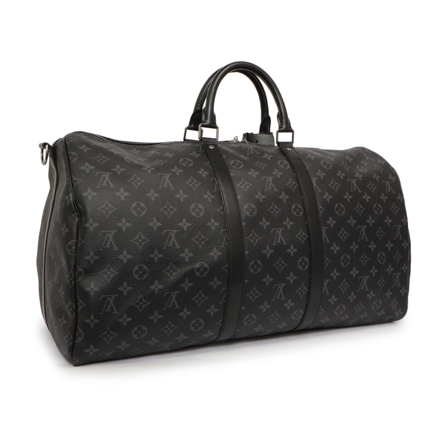 Exclusive Louis Vuitton Monogram Eclipse Keepall 55 Bandouliere — Side View