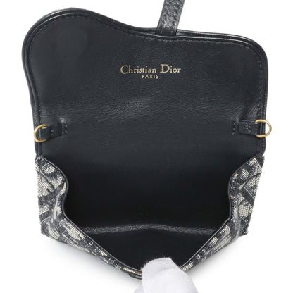 Exclusive Christian Dior Oblique Nano Saddle Chain Pouch — Top View