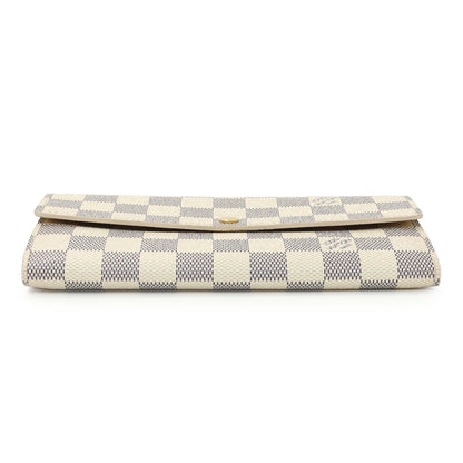 Exclusive Louis Vuitton Damier Azur Sarah Wallet — Back View