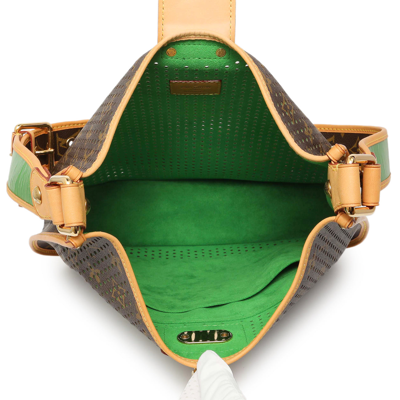 Exclusive Louis Vuitton Vert Monogram Perforated Musette — Top View