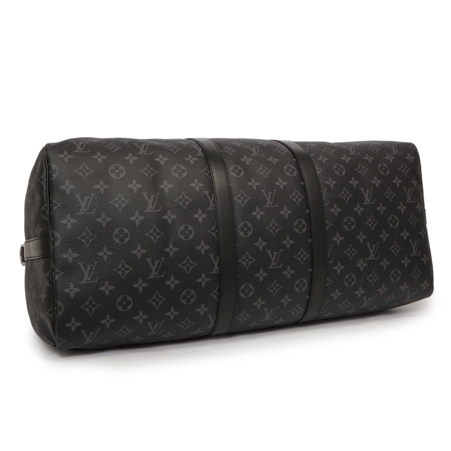 Exclusive Louis Vuitton Monogram Eclipse Keepall 55 Bandouliere — Back View