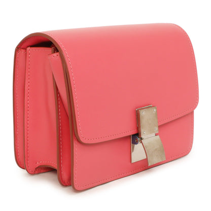 Exclusive Celine Pink Box Calfskin Small Classic Bag — Top View
