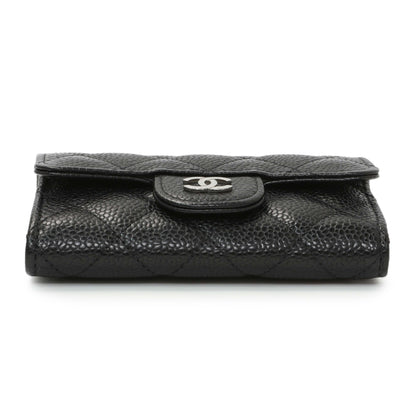 Exclusive Chanel Black Quilted Caviar Flap Card Holder — Back View