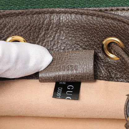 Exclusive Gucci GG Supreme Monogram Web Mini Ophidia Bucket Bag — Lifestyle View