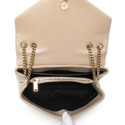 Exclusive Saint Laurent Dark Beige Calfskin Loulou Chain Small Satchel — Alternate View 8