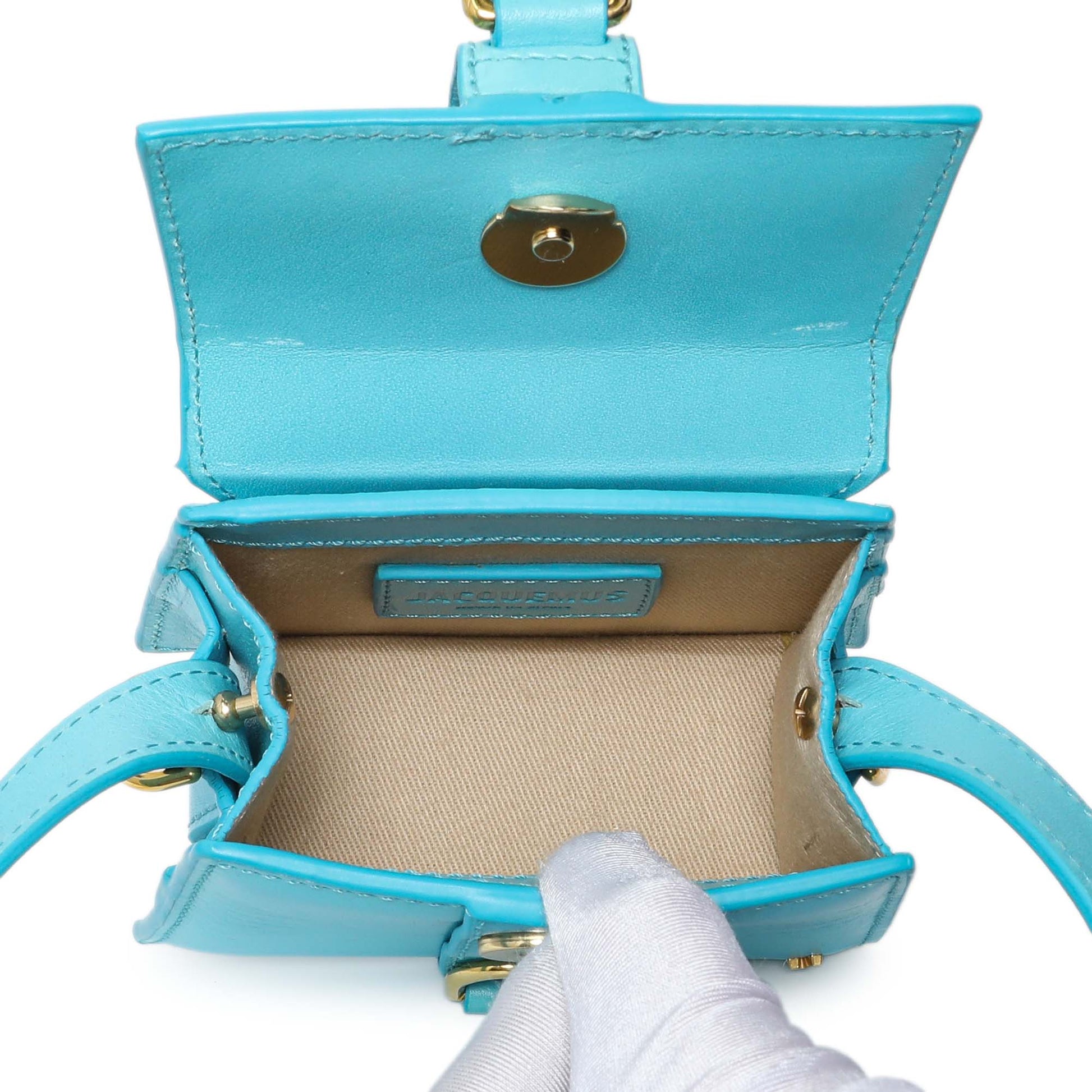Exclusive Jacquemus Blue Smooth Calfskin Le Chiquito Montagne — Detail View