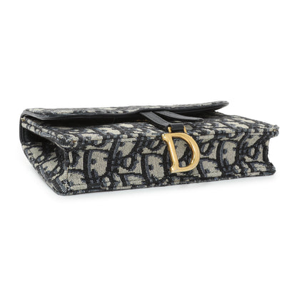 Exclusive Christian Dior Oblique Saddle Belt Bag — Back View