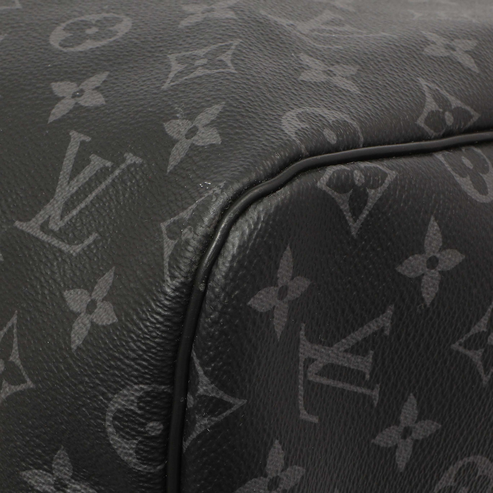 Exclusive Louis Vuitton Monogram Eclipse Keepall 55 Bandouliere — Top View