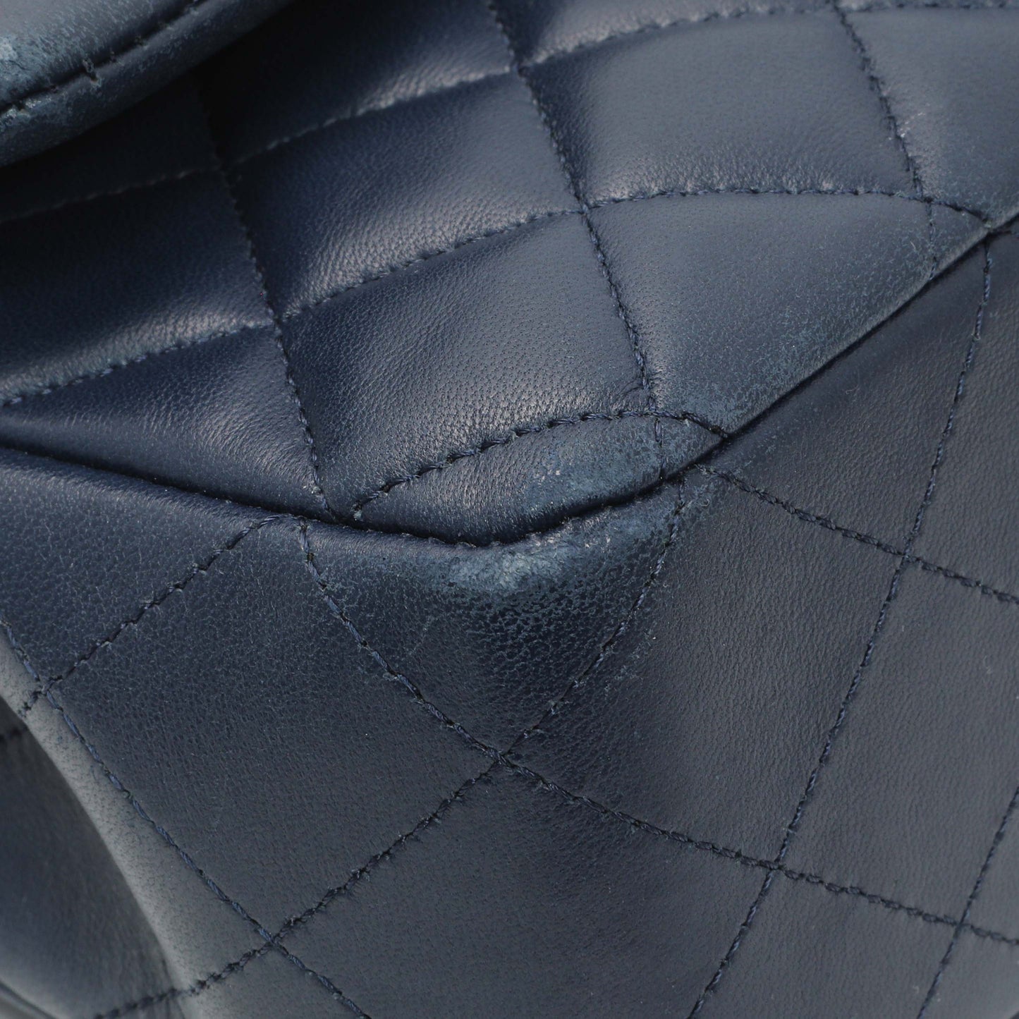 Exclusive Chanel Blue Quilted Lambskin Medium Classic Double Flap — Top View