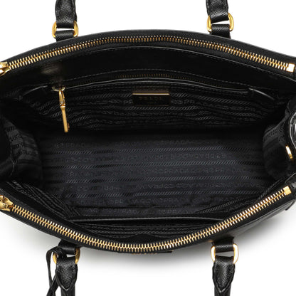 Exclusive Prada Black Saffiano Small Galleria Double Zip Tote — Alternate View 8