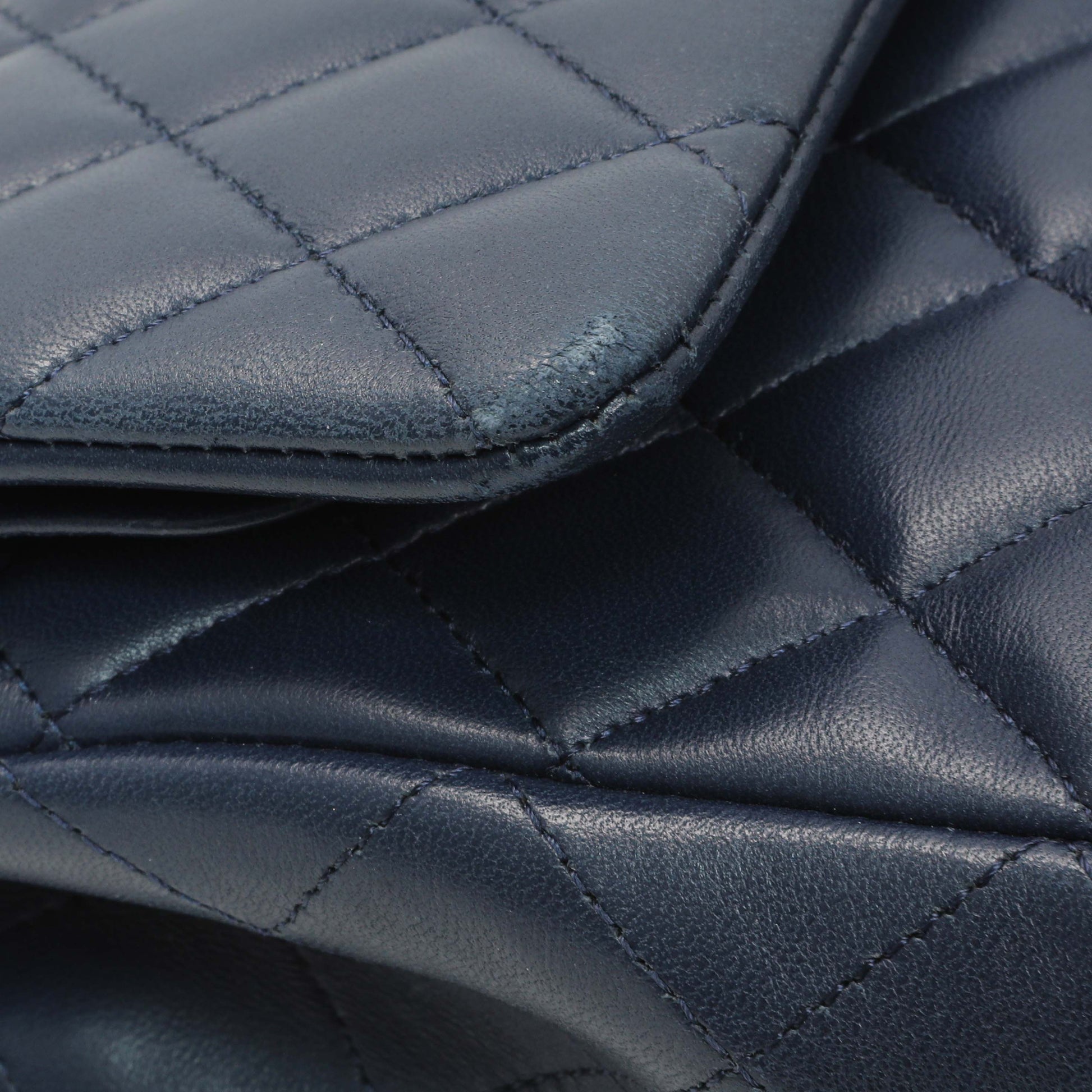 Exclusive Chanel Blue Quilted Lambskin Medium Classic Double Flap — Alternate View 8