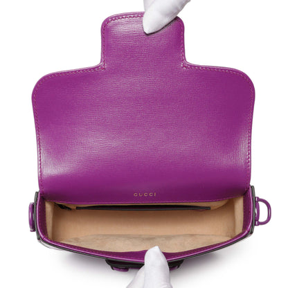 Exclusive Gucci Purple Calfskin Horsebit 1955 Small Shoulder Bag — Top View