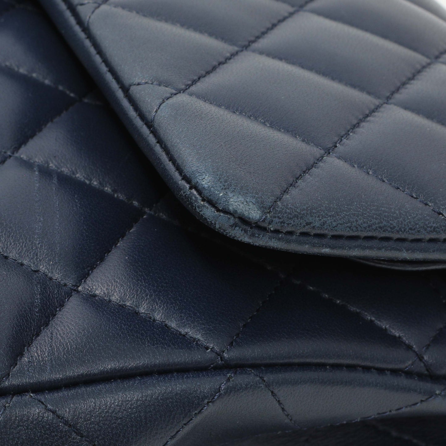 Exclusive Chanel Blue Quilted Lambskin Medium Classic Double Flap — Alternate View 9