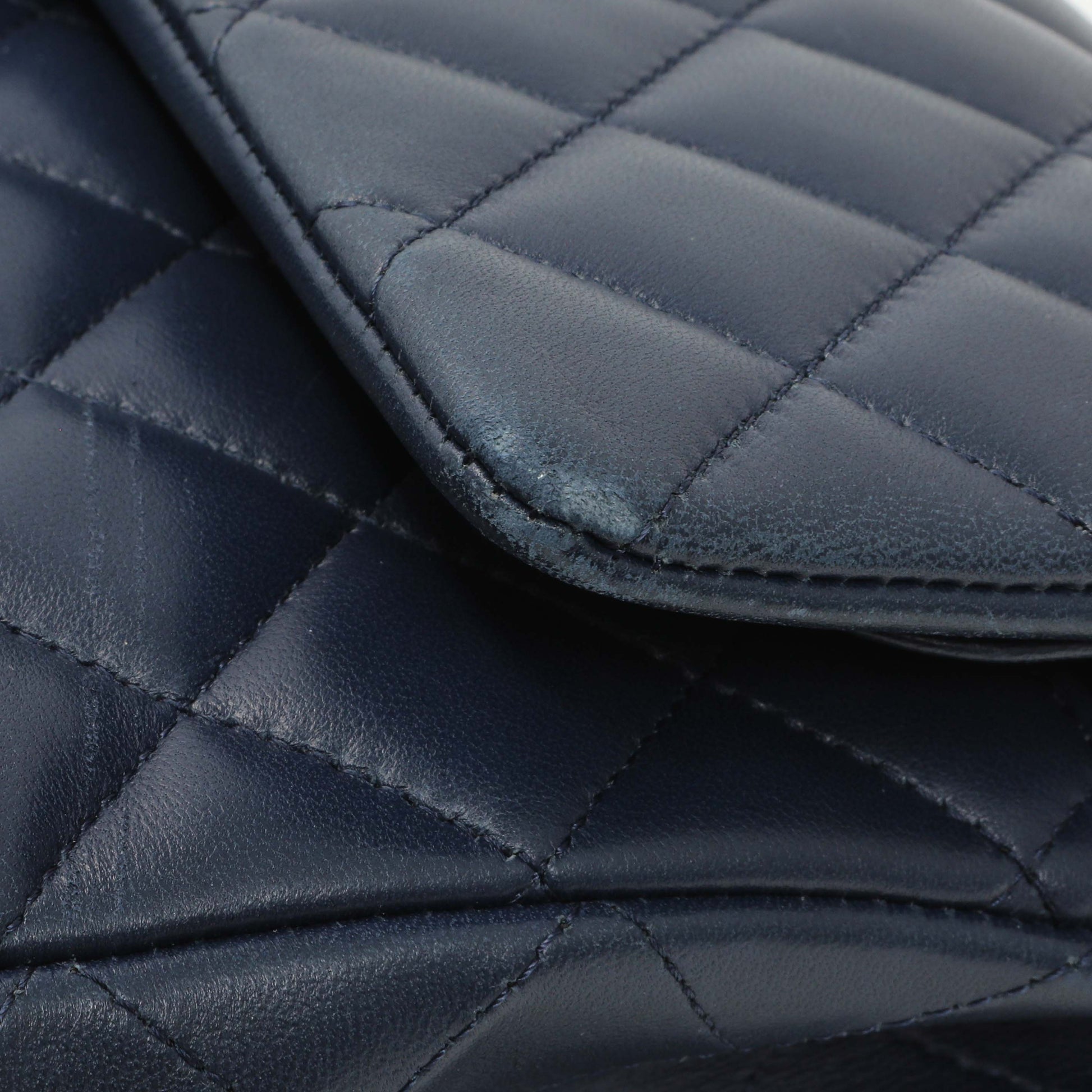 Exclusive Chanel Blue Quilted Lambskin Medium Classic Double Flap — Alternate View 9