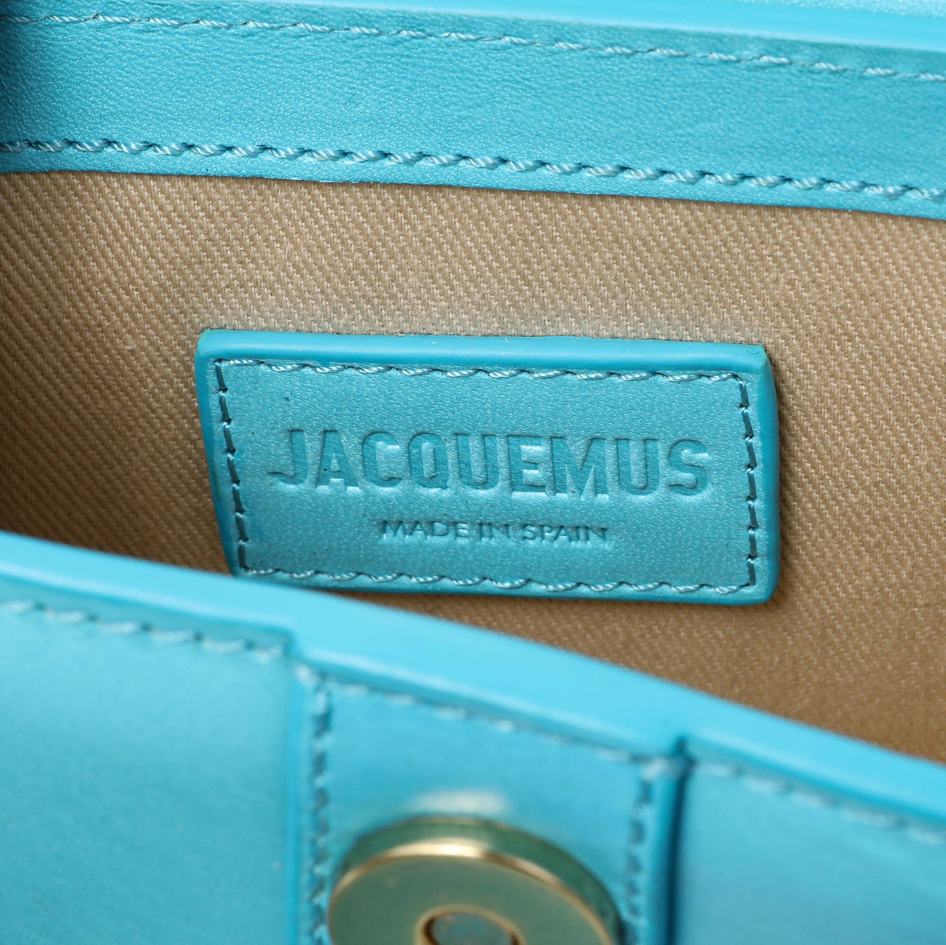 Exclusive Jacquemus Blue Smooth Calfskin Le Chiquito Montagne — Lifestyle View