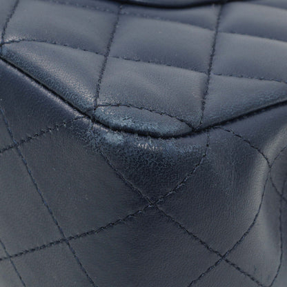Exclusive Chanel Blue Quilted Lambskin Medium Classic Double Flap — Detail View