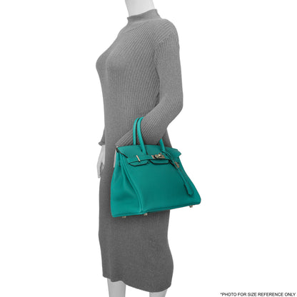 Exclusive Hermes Bleu Paon Clemence Birkin 30 — Alternate View 7