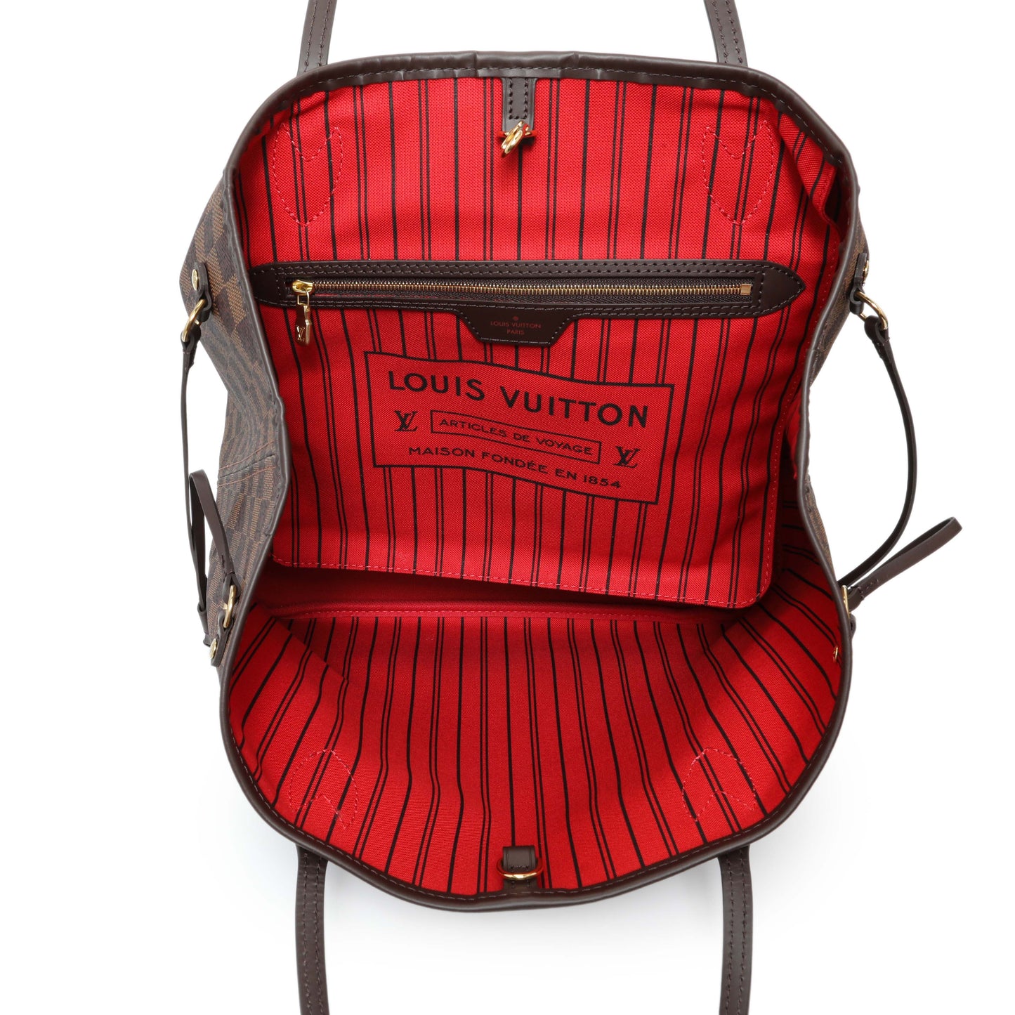 Exclusive Louis Vuitton Damier Ebene Neverfull MM — Top View
