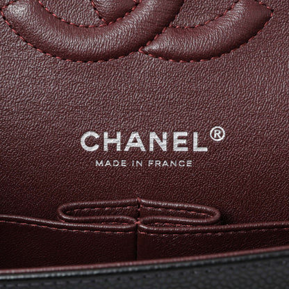 Exclusive Chanel Black Quilted Caviar Medium Double Flap — Detail View