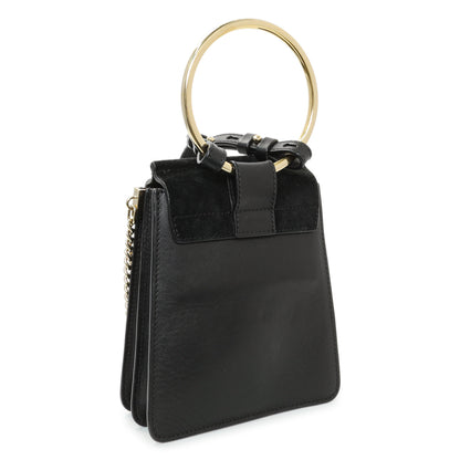 Exclusive Chloe Black Suede Calfskin Mini Faye Bracelet Bag — Back View