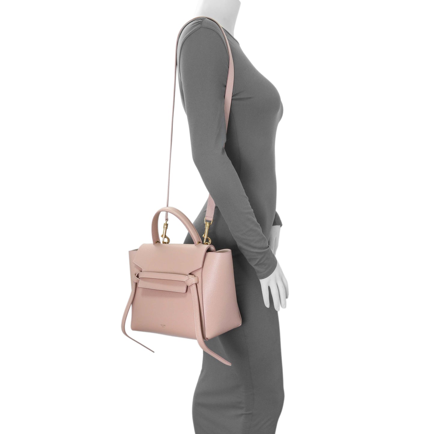 Exclusive Celine Pink Grained Calfskin Micro Belt Bag — Alternate View 12