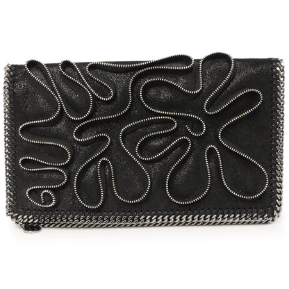 Exclusive Stella McCartney Black Shaggy Deer Cavendish Zipper Clutch — Front View