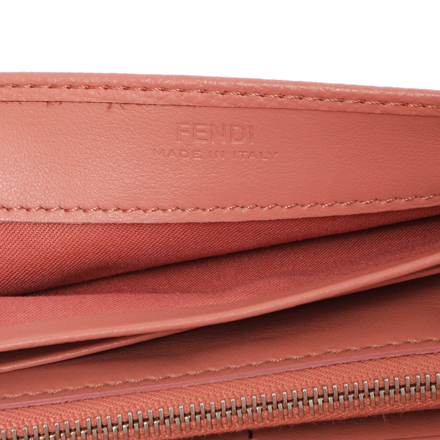 Exclusive Fendi Pink Vitello Cruise F is Fendi Continental Envelope Wallet on Chain — Detail View