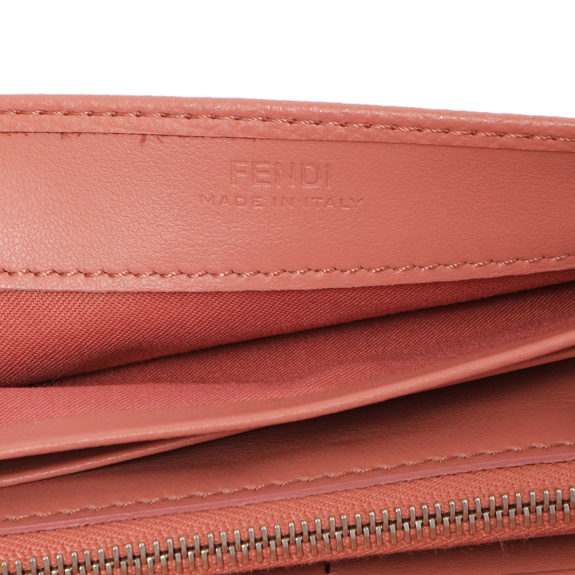 Exclusive Fendi Pink Vitello Cruise F is Fendi Continental Envelope Wallet on Chain — Detail View