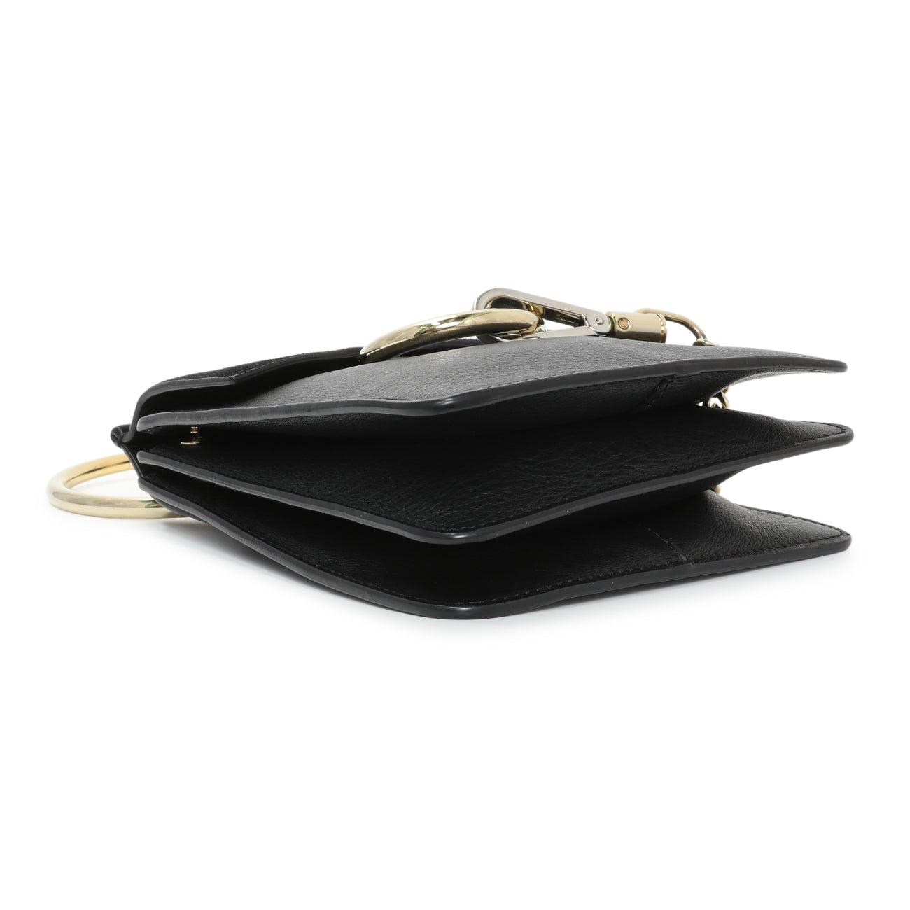 Exclusive Chloe Black Suede Calfskin Mini Faye Bracelet Bag — Top View