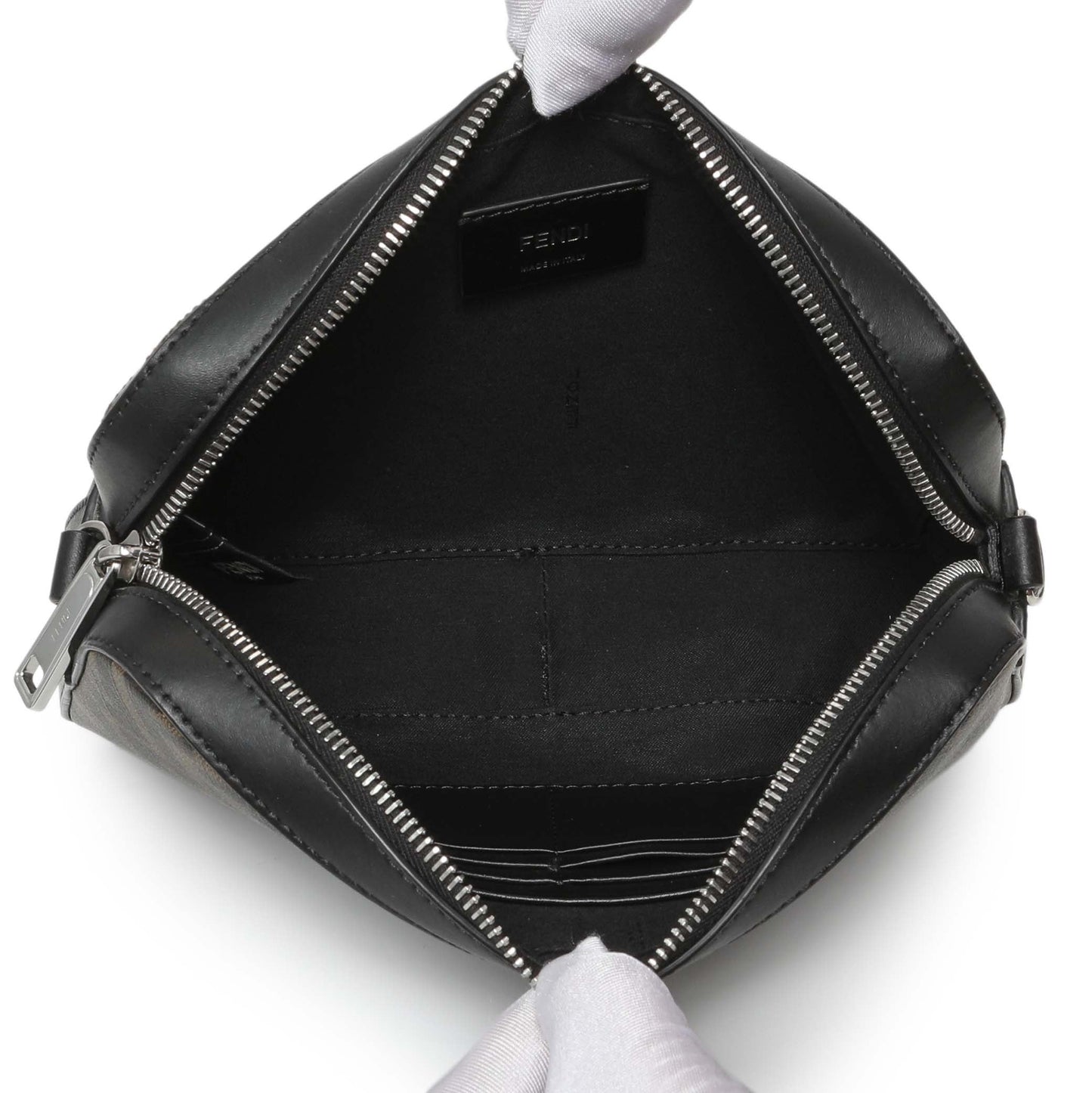 Exclusive Fendi Diagonal Brown FF Canvas Camera Case — Top View