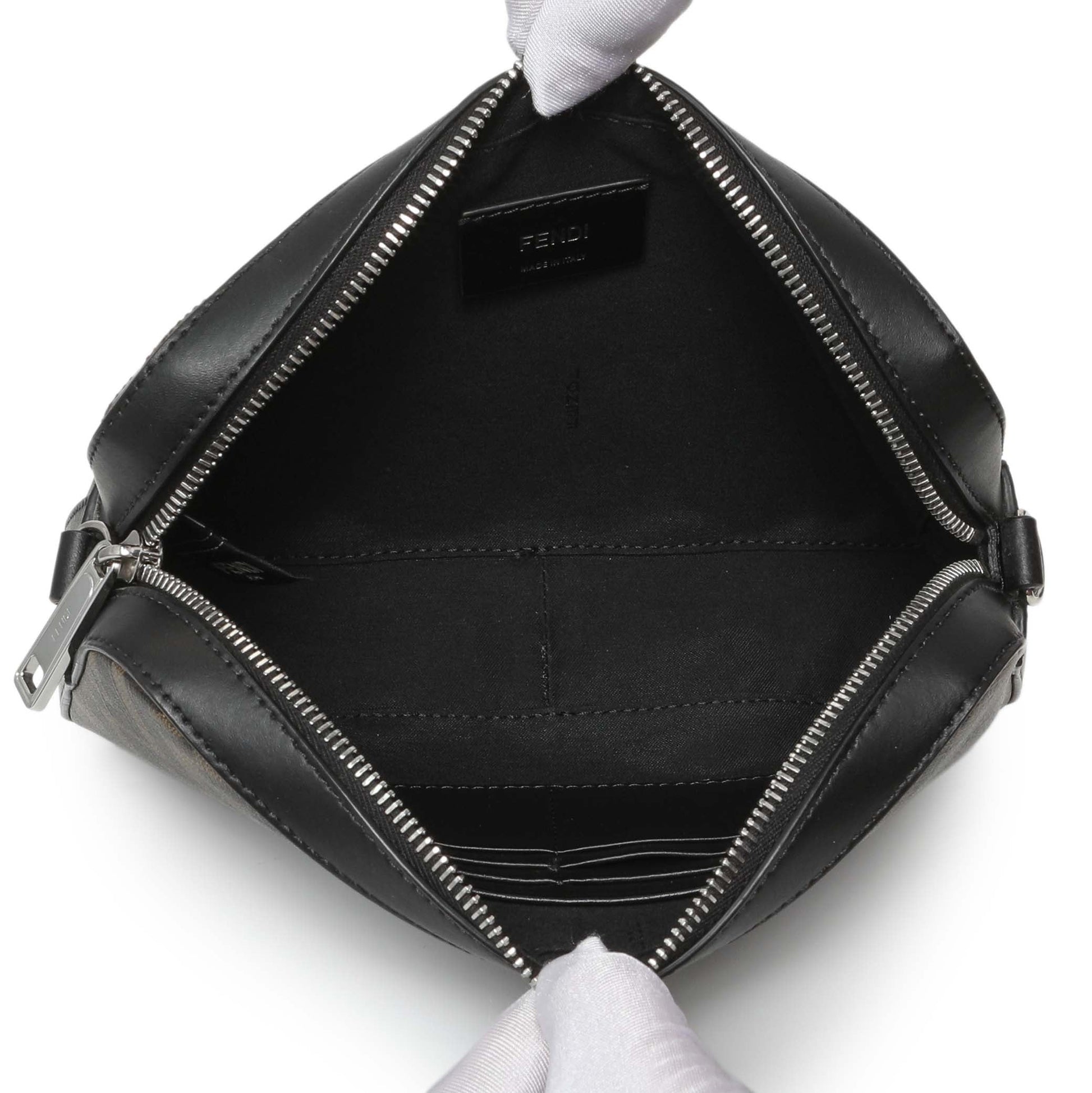 Exclusive Fendi Diagonal Brown FF Canvas Camera Case — Top View