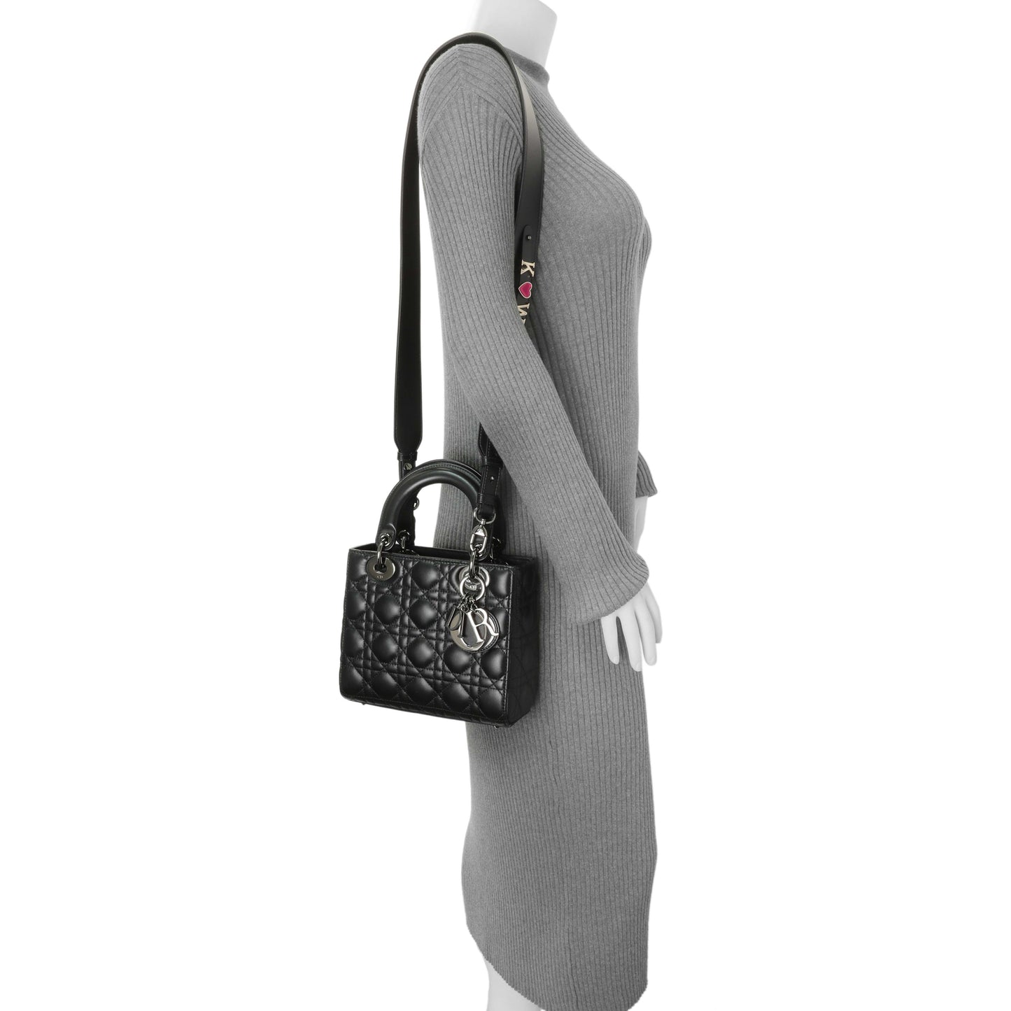 Exclusive Christian Dior Black Lambskin Cannage Small My ABCDior Lady Dior — Alternate View 7