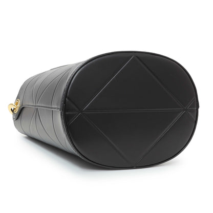 Exclusive Prada Black Calfskin Symbole Bucket Bag — Back View