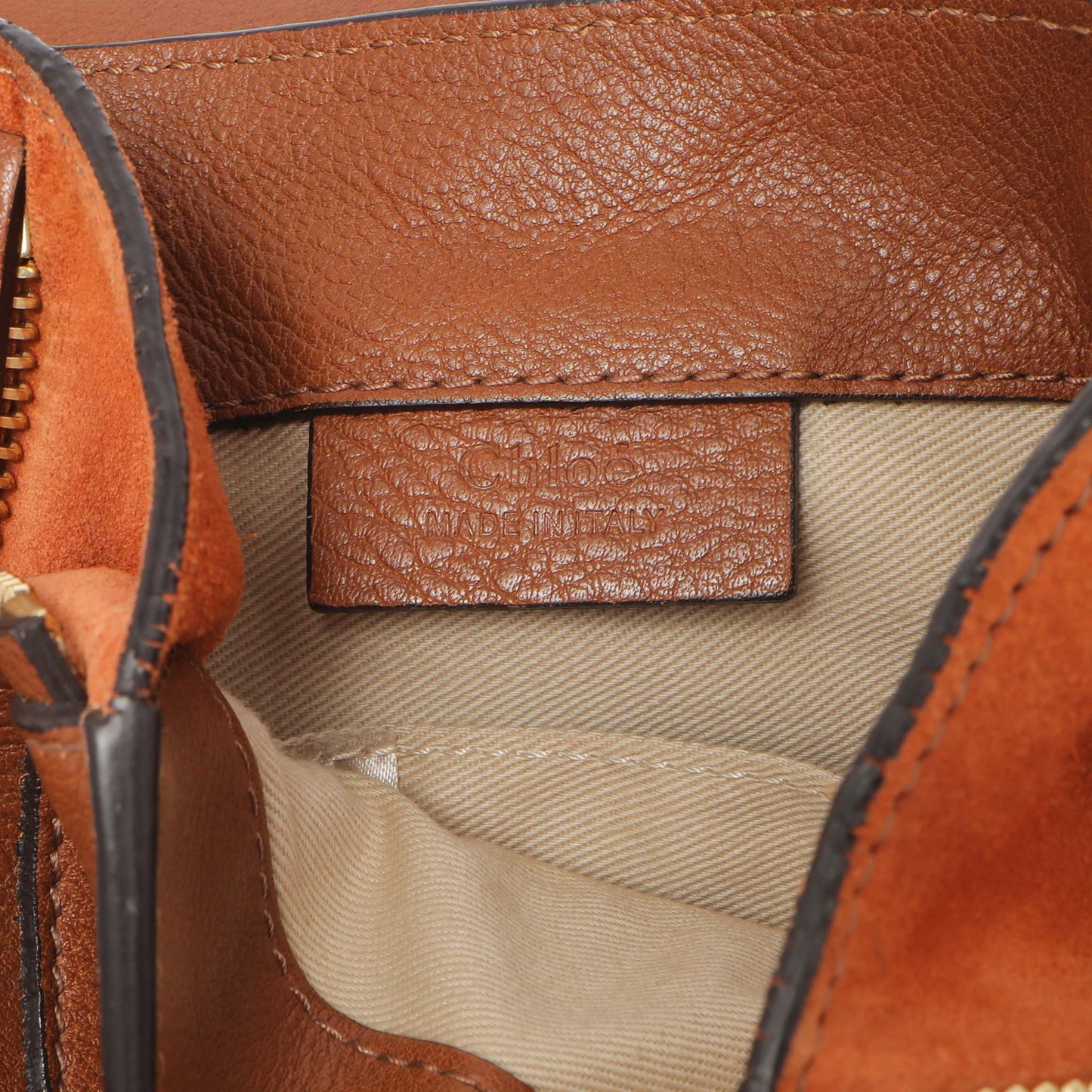 Exclusive Chloe Tan Suede Calfskin Mini Faye Backpack — Alternate View 9