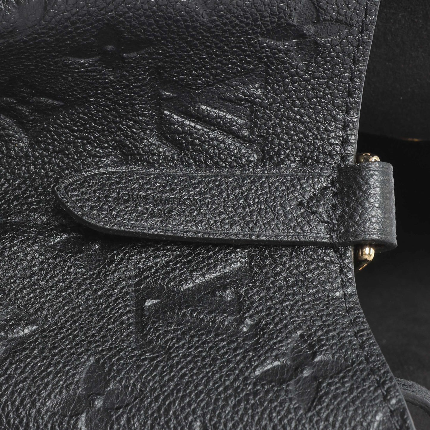 Exclusive Louis Vuitton Black Empreinte Monogram Neonoe MM — Detail View