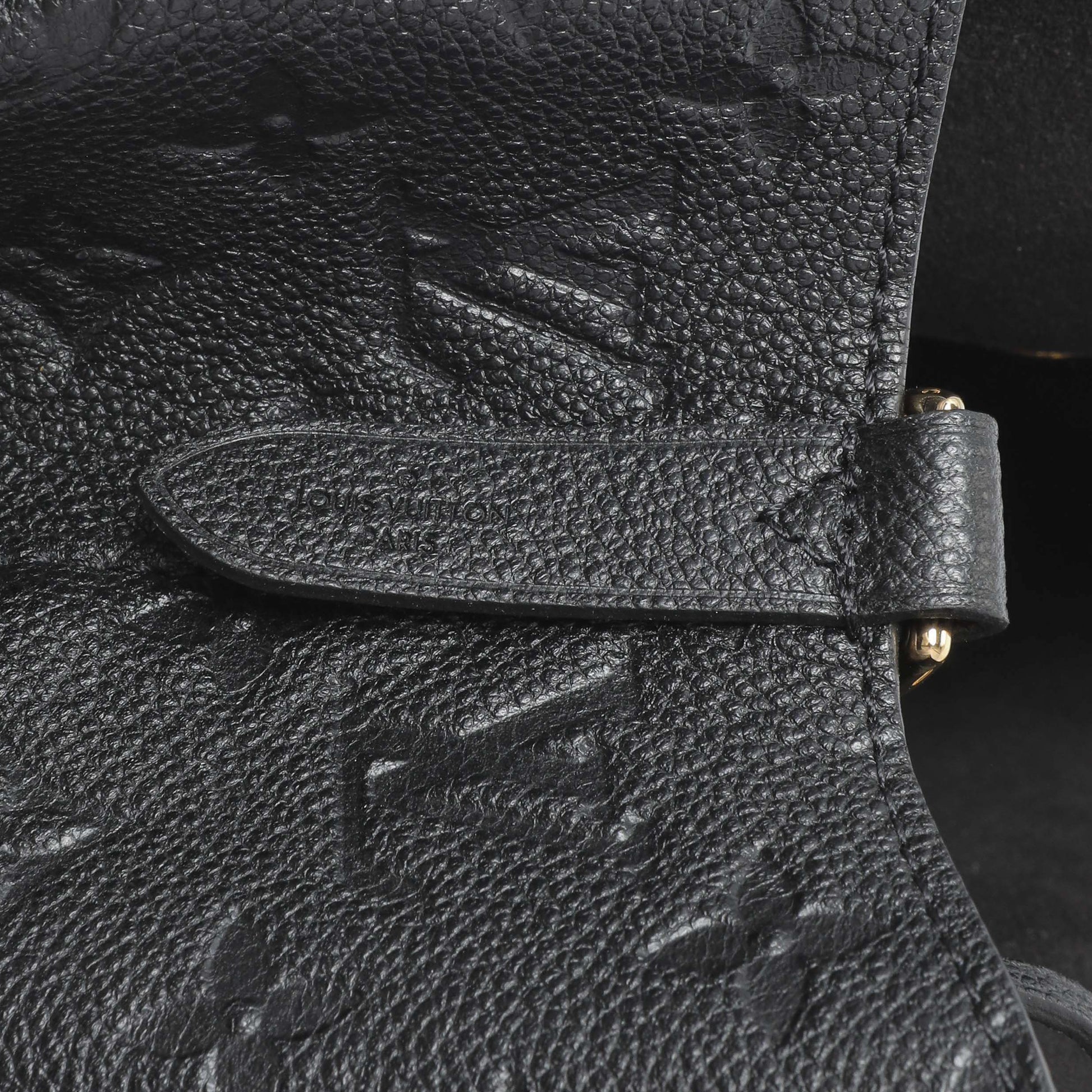 Exclusive Louis Vuitton Black Empreinte Monogram Neonoe MM — Detail View