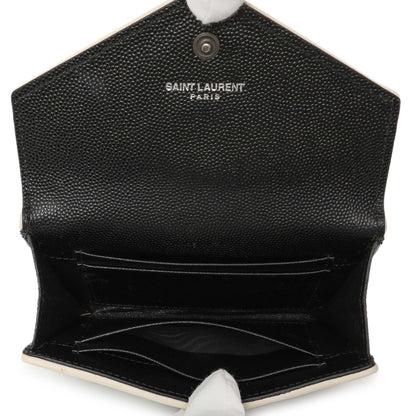 Exclusive Saint Laurent Black Grain De Poudre Matelasse Chevron Monogram Envelope Wallet — Alternate View 12