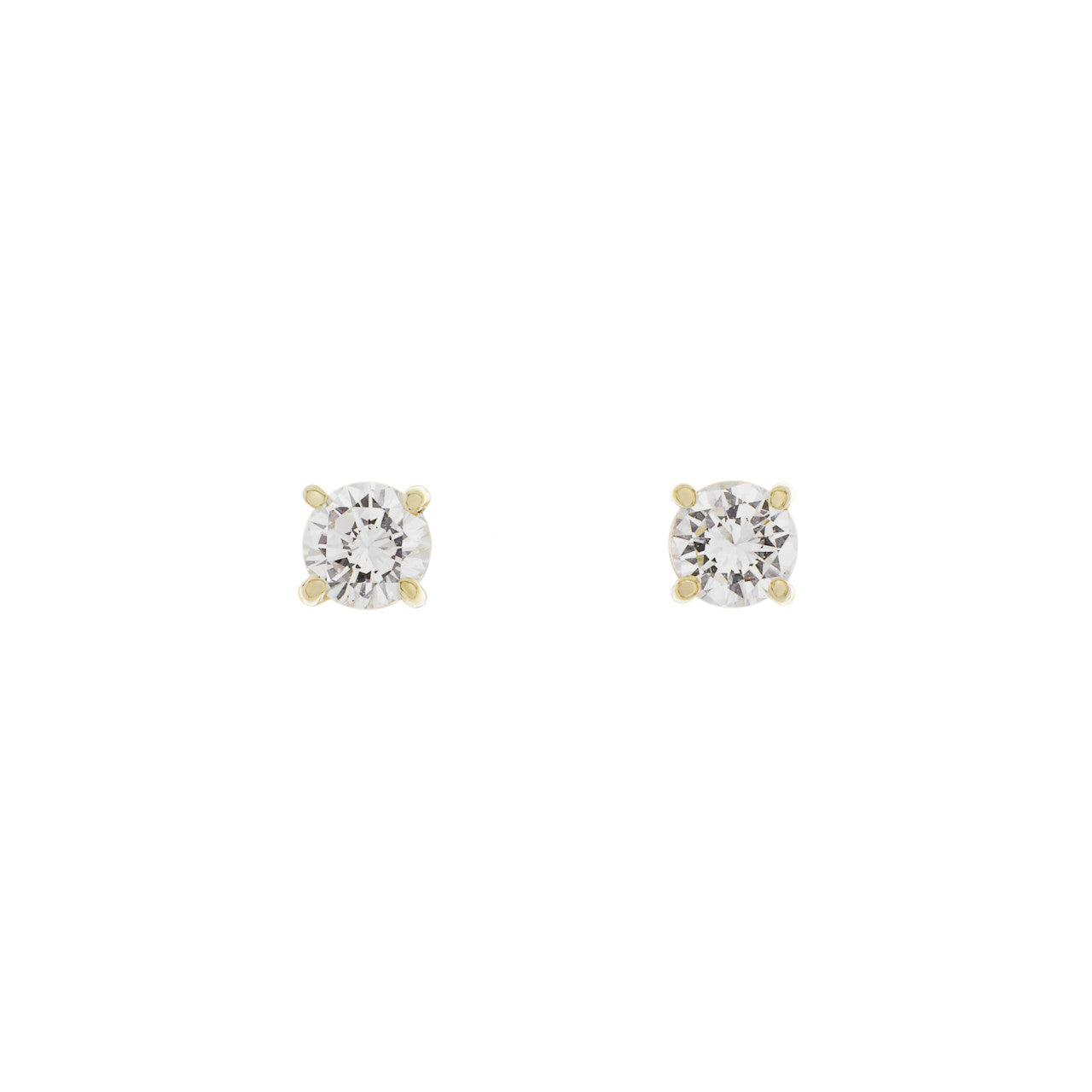 Exclusive 18K Yellow Gold 0.30 Carat Diamond Stud Earrings — Front View