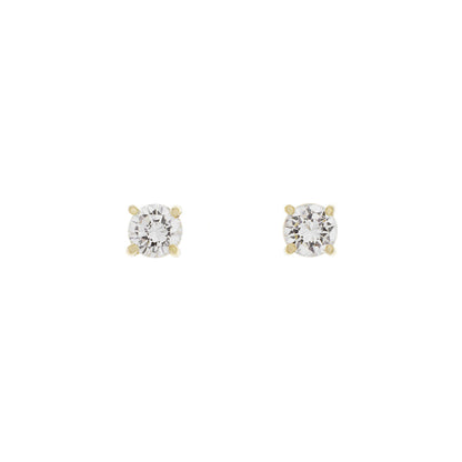 Exclusive 18K Yellow Gold 0.30 Carat Diamond Stud Earrings — Front View