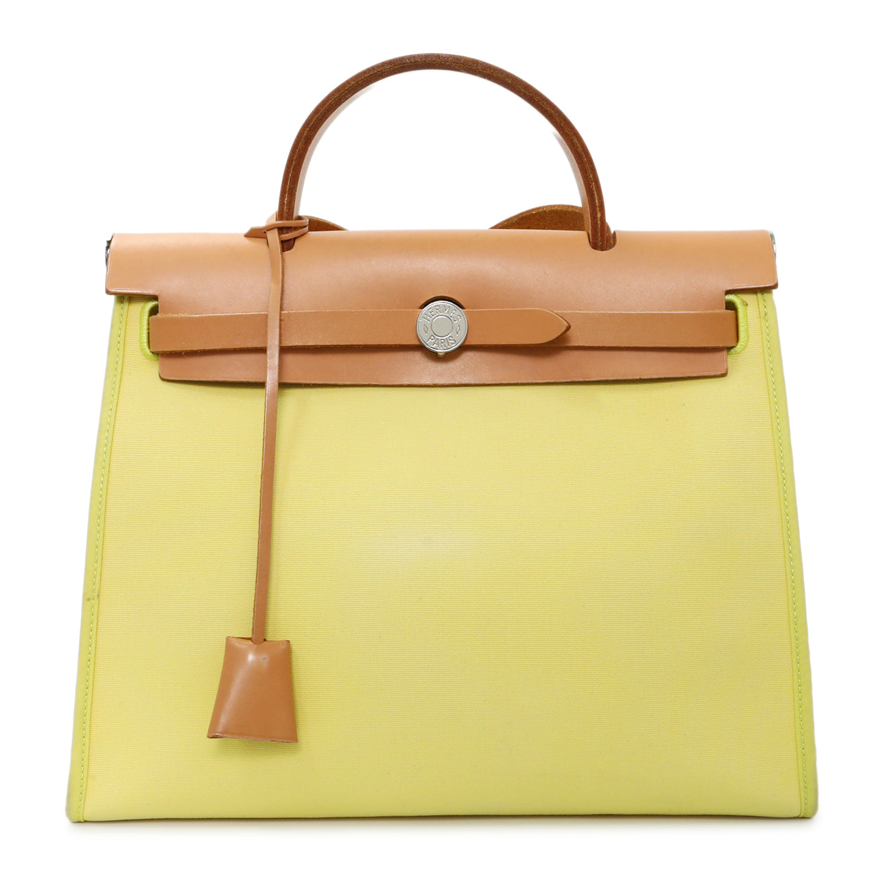 Exclusive Hermes Vache Hunter Yellow Toile Herbag Zip 31 PM — Side View