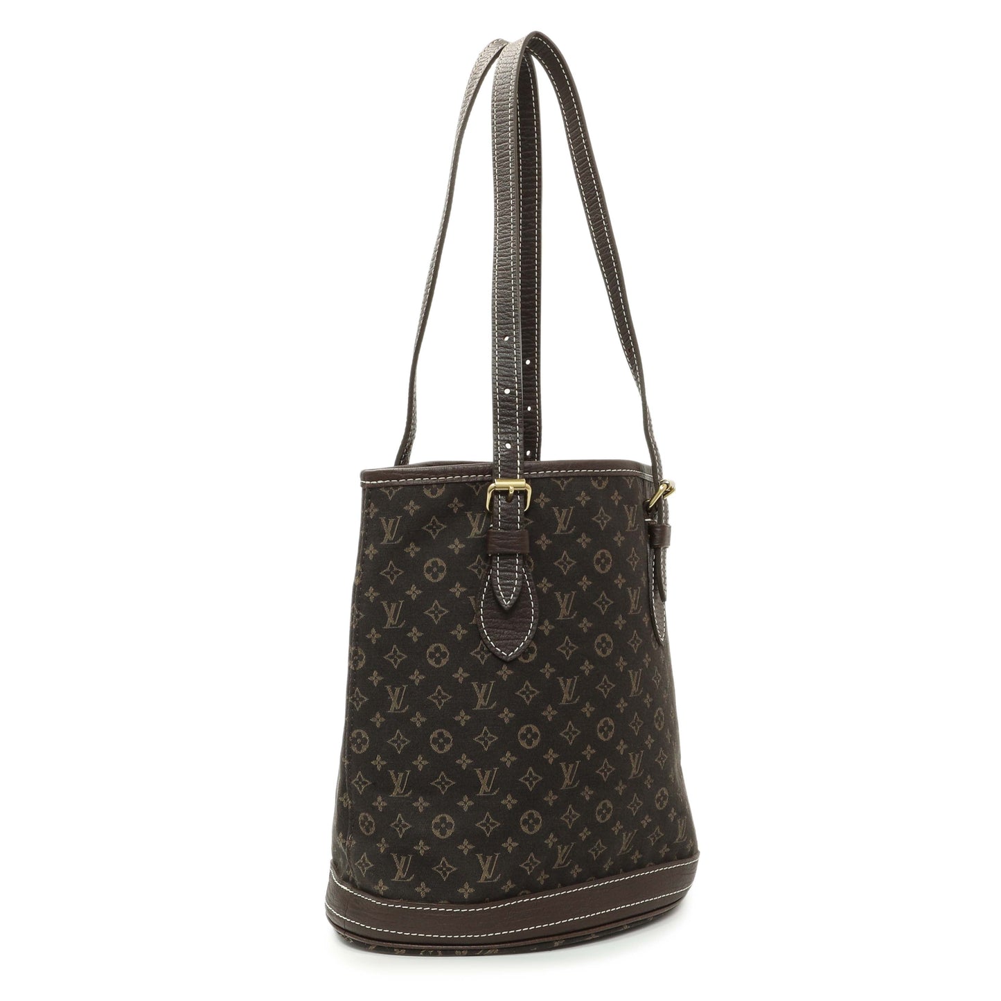Exclusive Louis Vuitton Ebene Mini Lin Petit Bucket — Side View