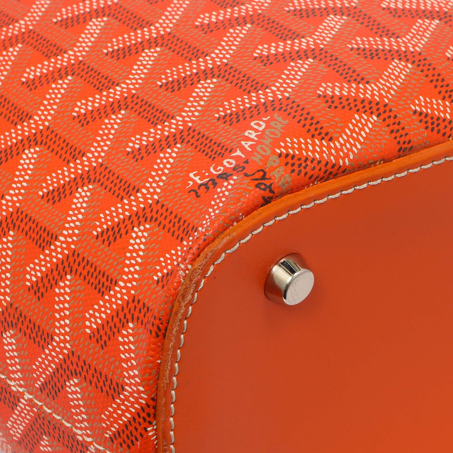 Exclusive Goyard Orange Goyardine Sac Marie Galante GM — Back View