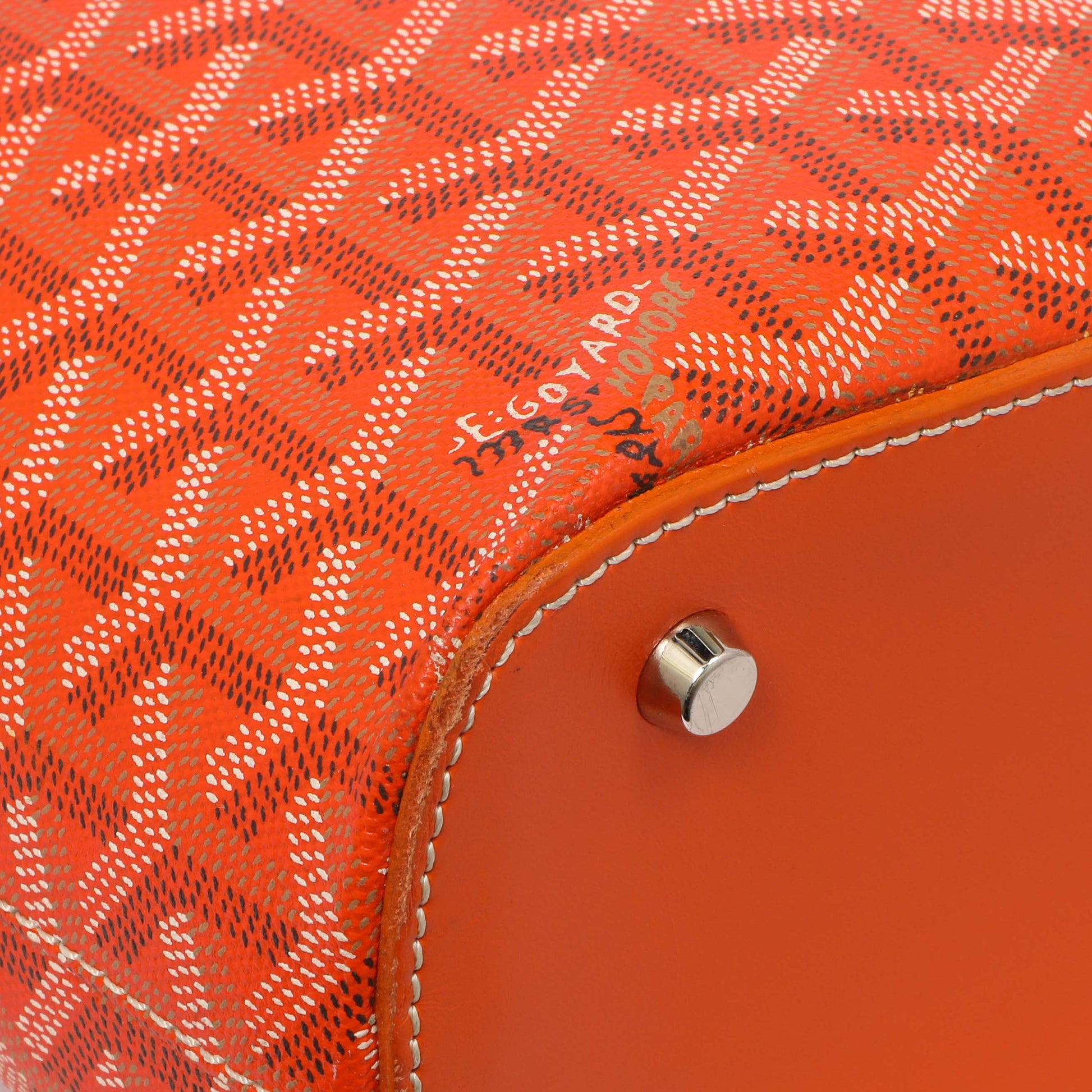 Exclusive Goyard Orange Goyardine Sac Marie Galante GM — Back View