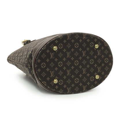 Exclusive Louis Vuitton Ebene Mini Lin Petit Bucket — Back View