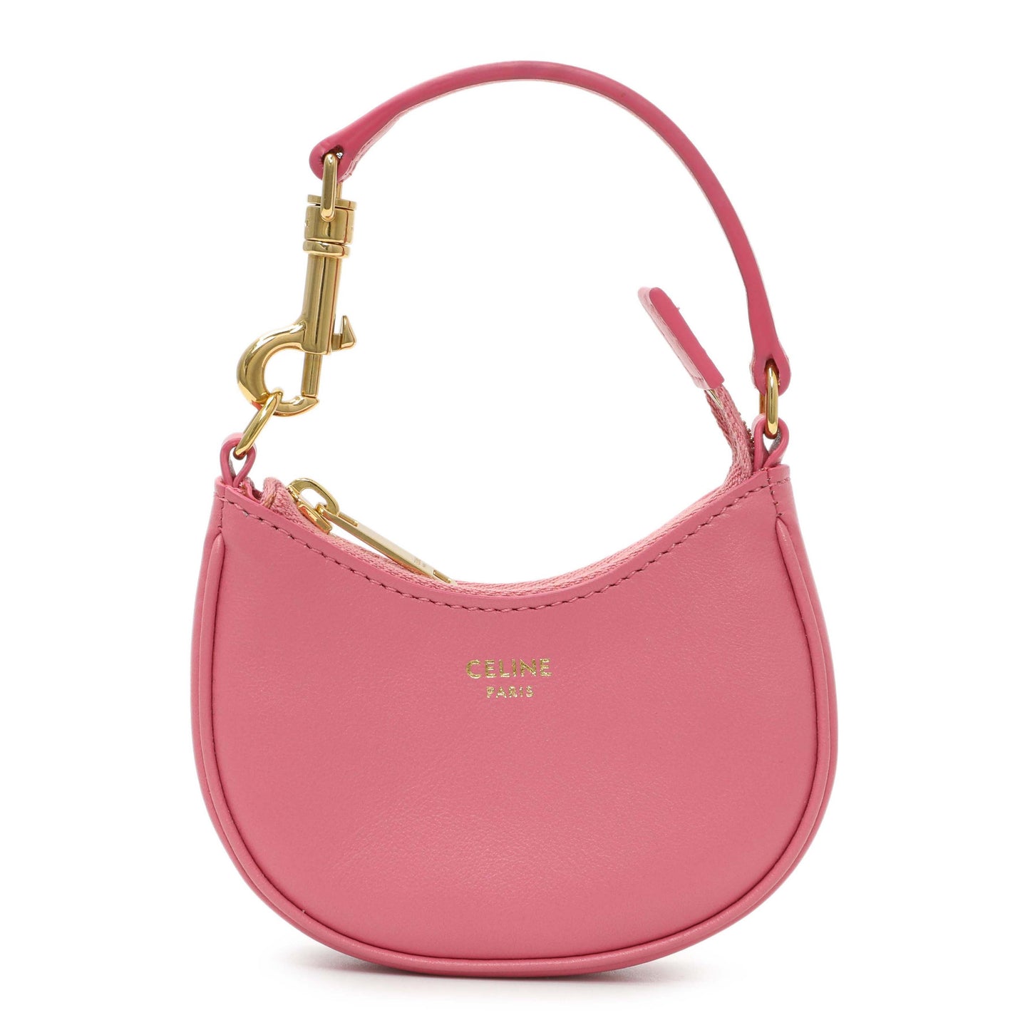 Exclusive Celine Pink Calfskin Micro Ava Pouch Charm — Front View