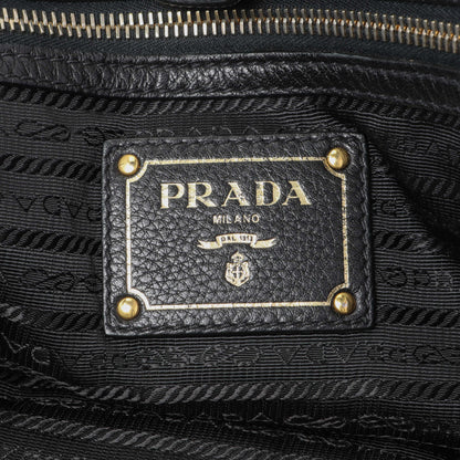 Exclusive Prada Black Vitello Daino Shopping Tote — Alternate View 9