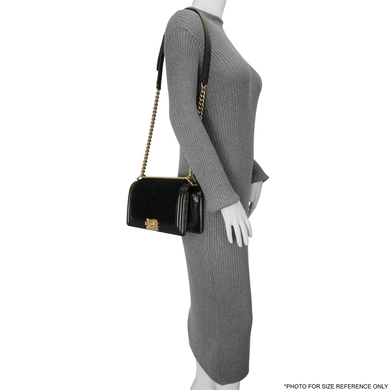Exclusive Chanel Black Shearling Medium Boy Bag — Alternate View 13
